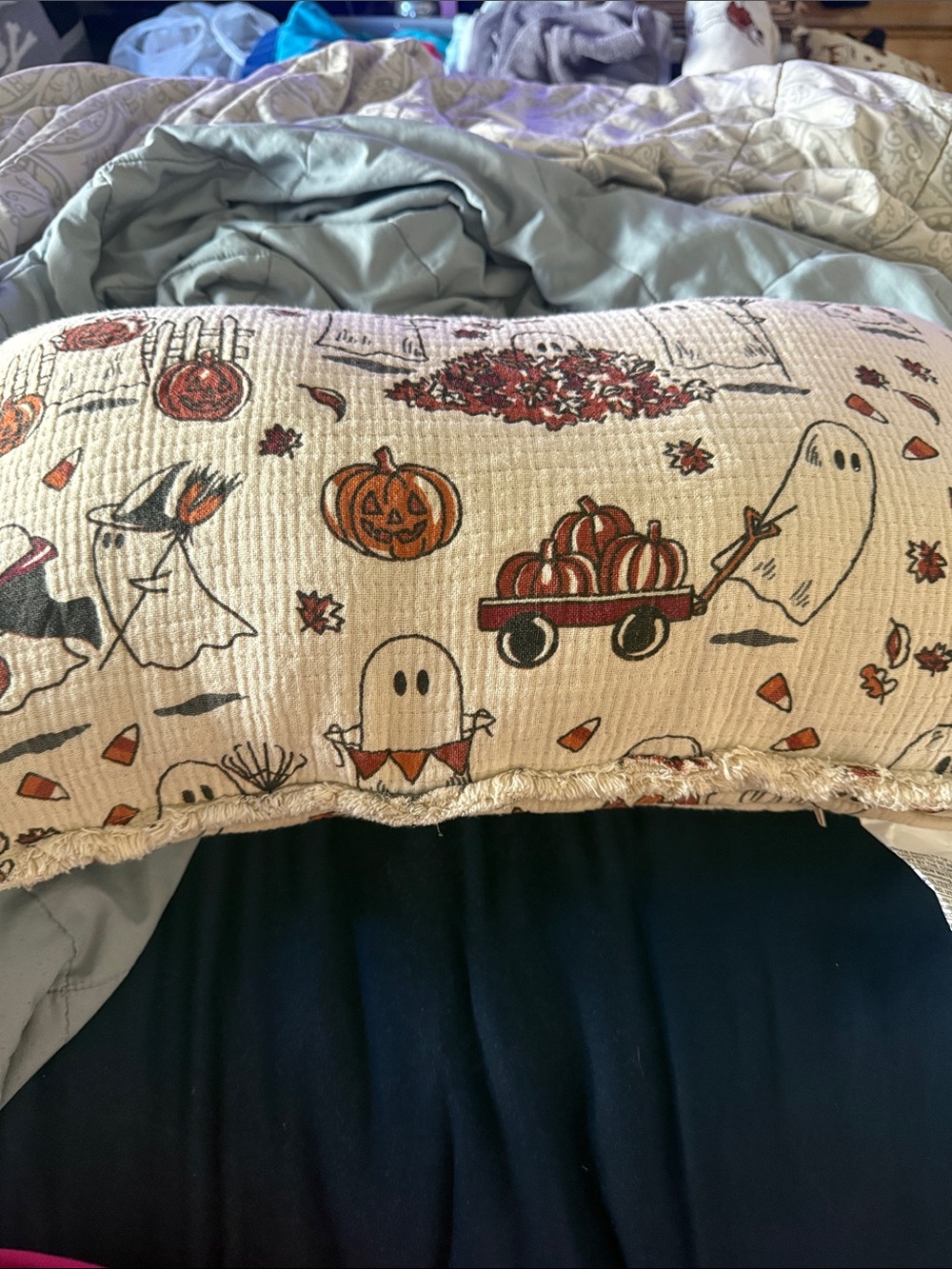 Isaac Mizrahi ghost Halloween Pumpkin & Ghost Decorative Pillow